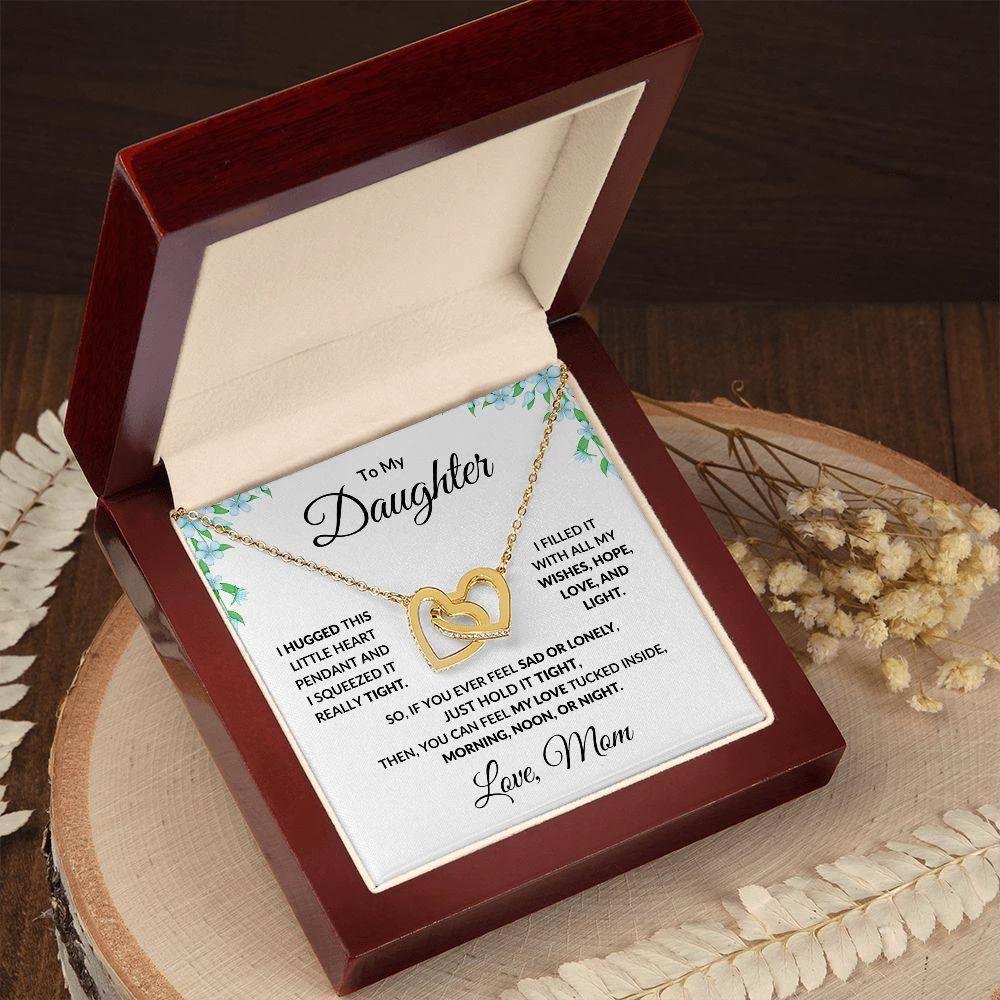 To My Daughter Interlocking Hearts Necklace