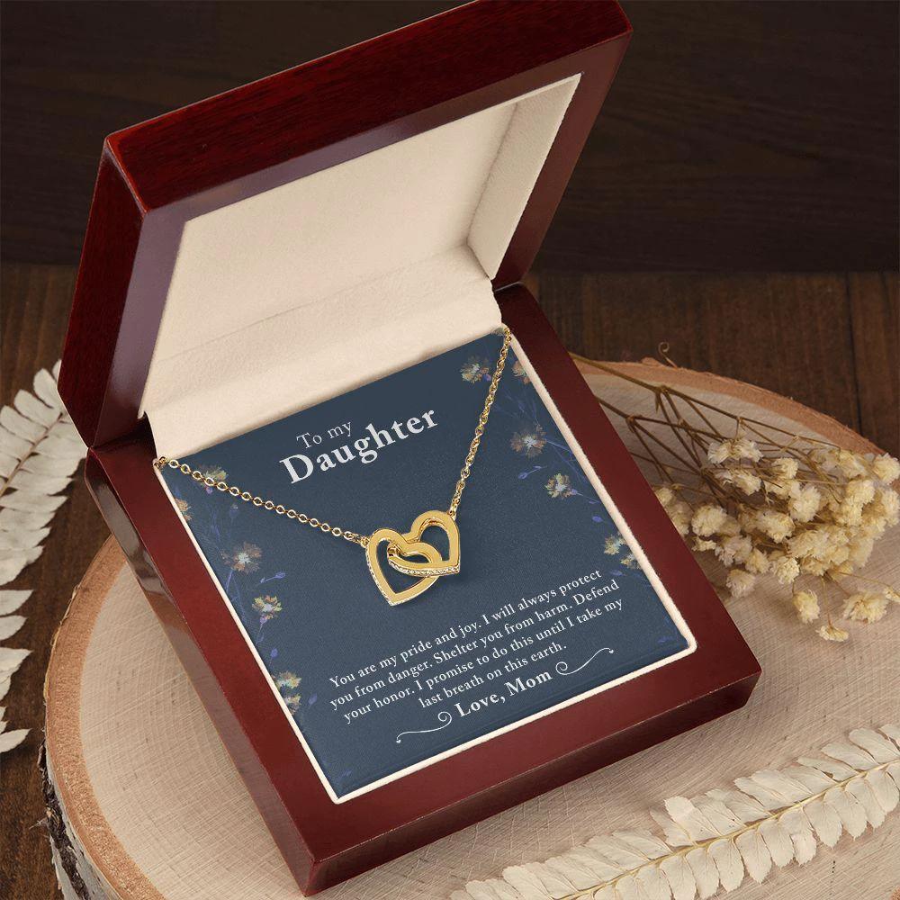 To My Daughter -You Are My Pride And Joy - Interlocking Hearts Necklace