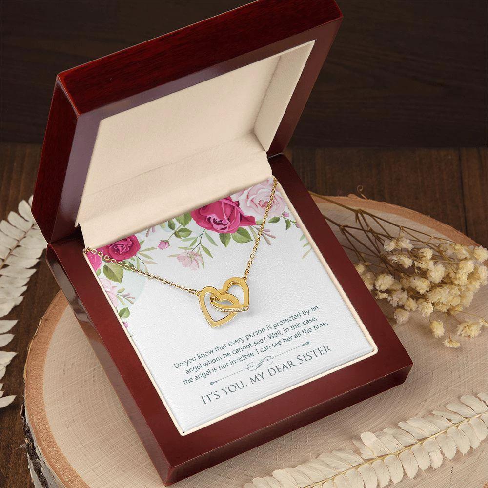 Gift for Sister Interlocking Hearts Necklace