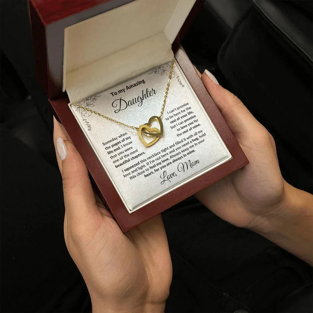 To My Amazing Daughter - I Promise You - Interlocking Hearts Necklace
