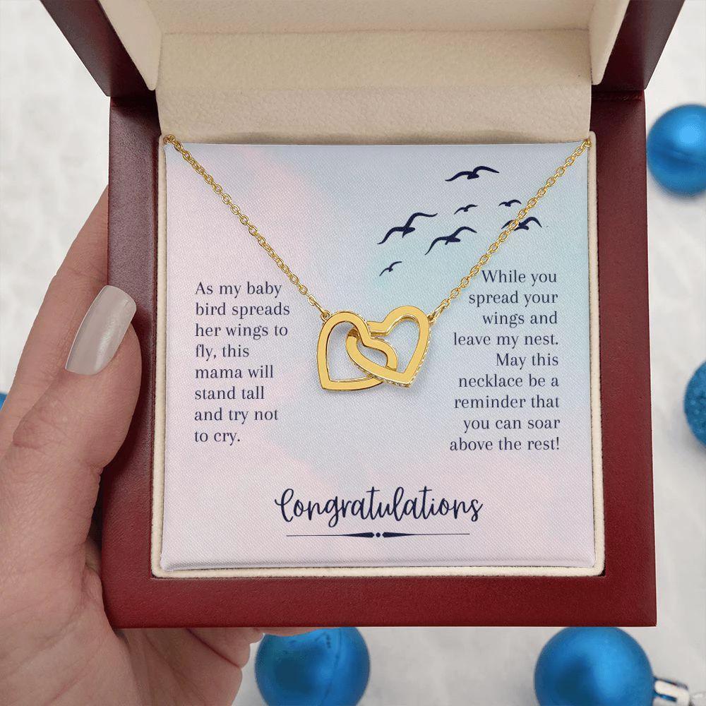 Graduation Gift - Soar Above the Rest Interlocking Hearts Necklace