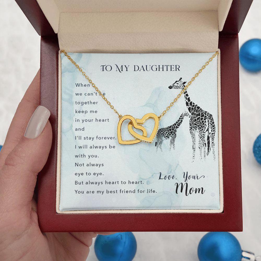 To My Daughter Best Friend for Life Interlocking Hearts Necklace