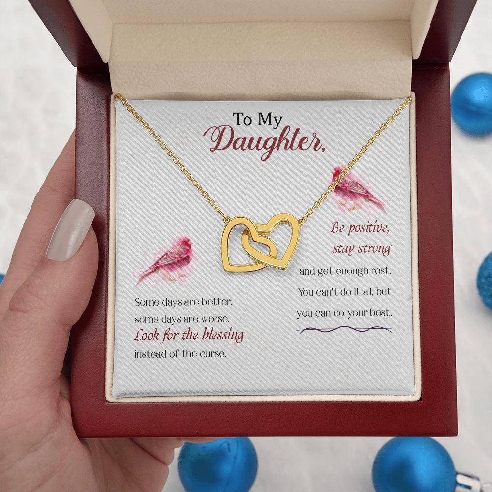 To My Daughter-Some Days Are Better Interlocking Hearts Necklace