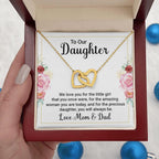 To Our Daughter, We Love You Interlocking Hearts Necklace
