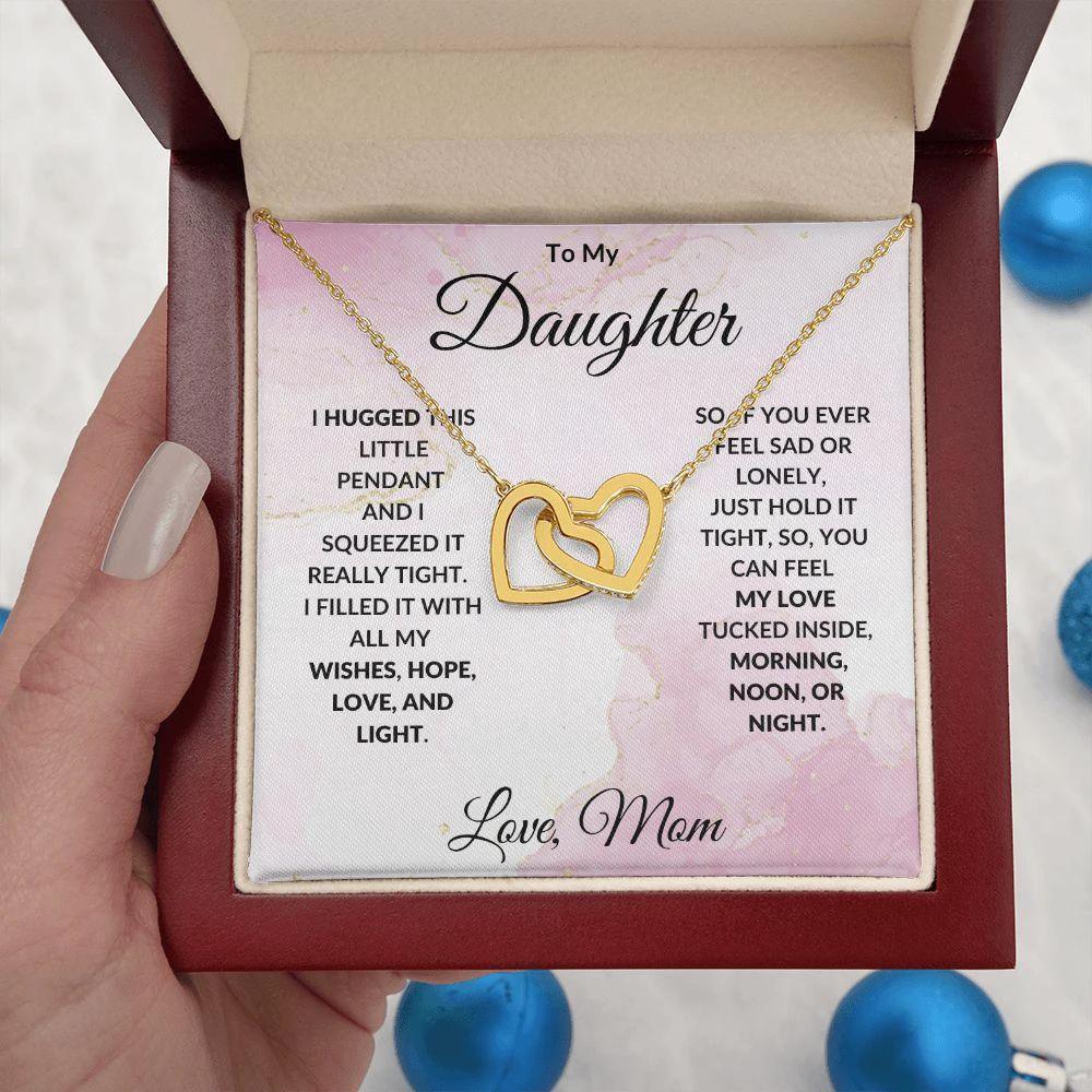 To My Daughter Wishes Interlocking Hearts Necklace