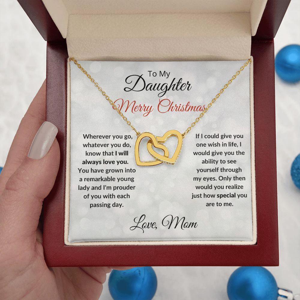 Daughter Christmas Gift from Mom Interlocking Hearts Neckace