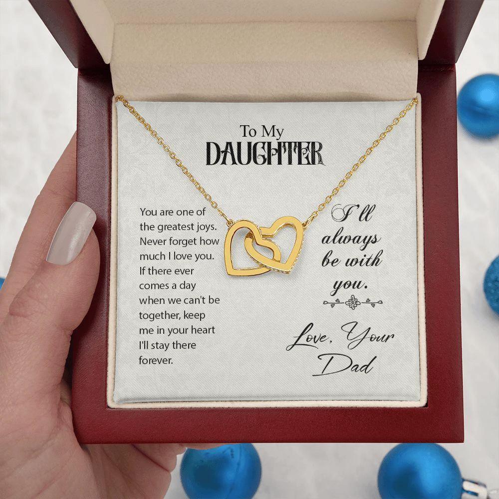 To My Daughter - Greatest Joy - Interlocking Hearts Necklace