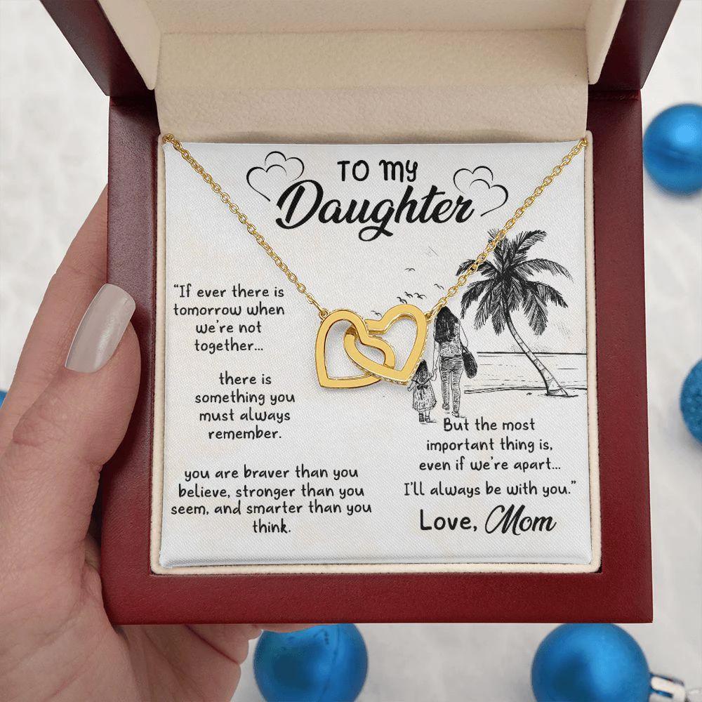 Gift for Daughter From Mom - I'll Always Be With You - Interlocking Hearts Necklace