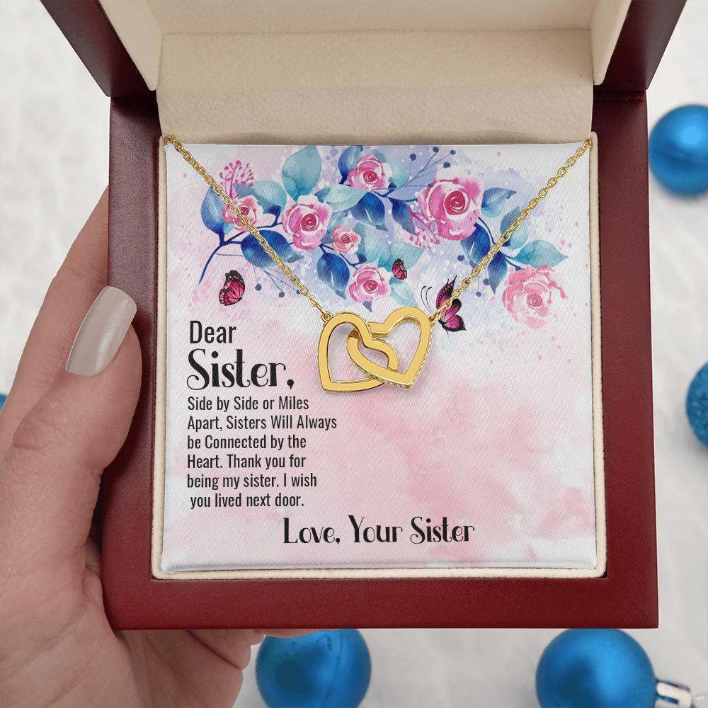 Dear Sister Interlocking Hearts Necklace