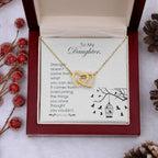 To My Daughter - Strength - Interlocking Hearts Necklace