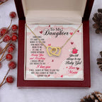To my Daughter Always be My Baby Girl - Interlocking Hearts Necklace