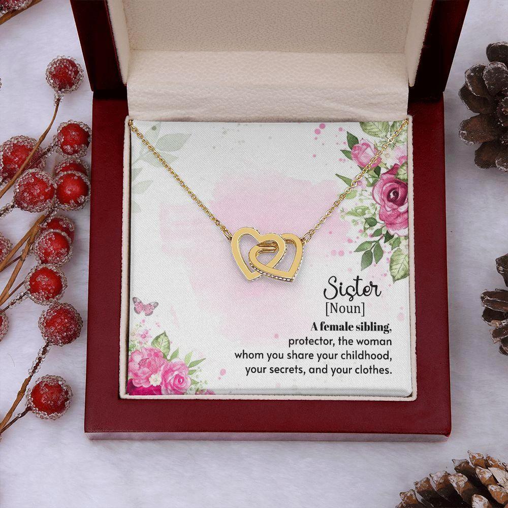 Gift for Sister Interlocking Hearts Necklace