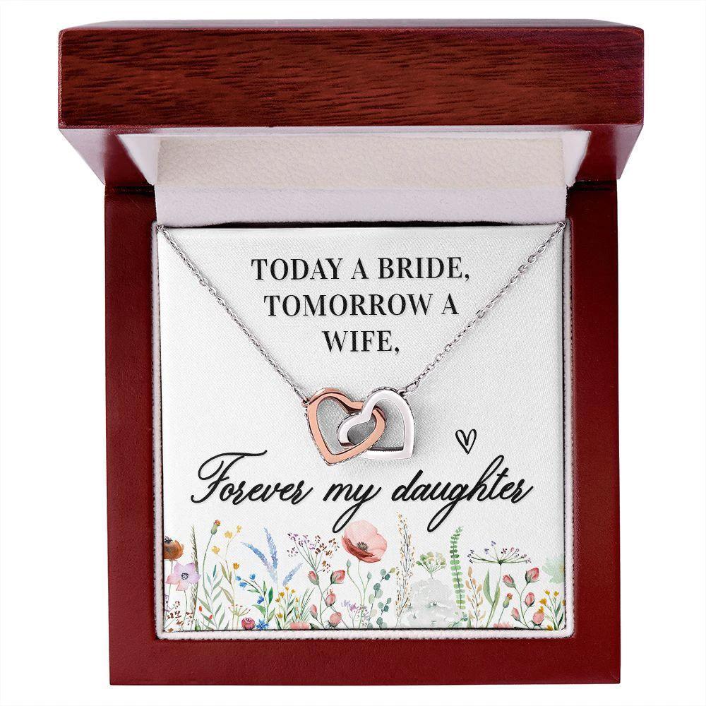 Gift For Daughter - Today a Bride - Interlocking Hearts Necklace