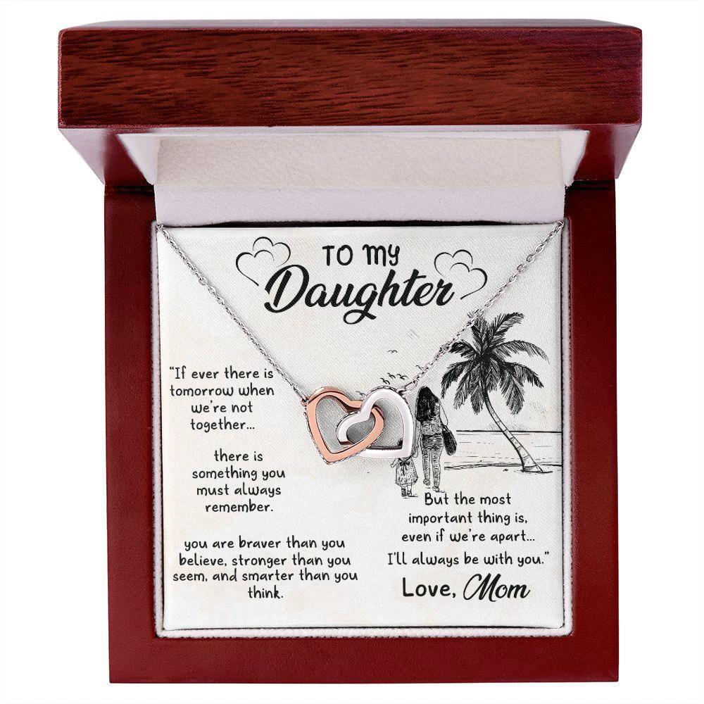 Gift for Daughter From Mom - I'll Always Be With You - Interlocking Hearts Necklace