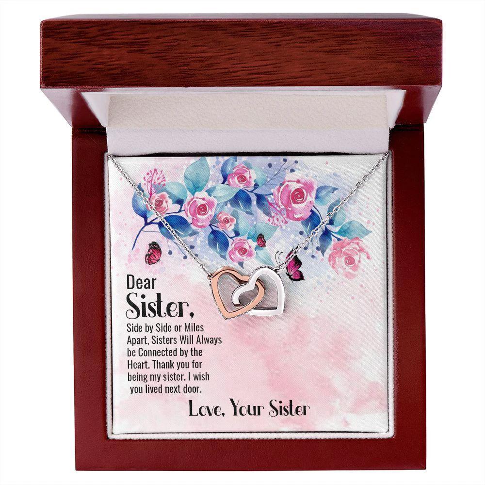 Dear Sister Interlocking Hearts Necklace