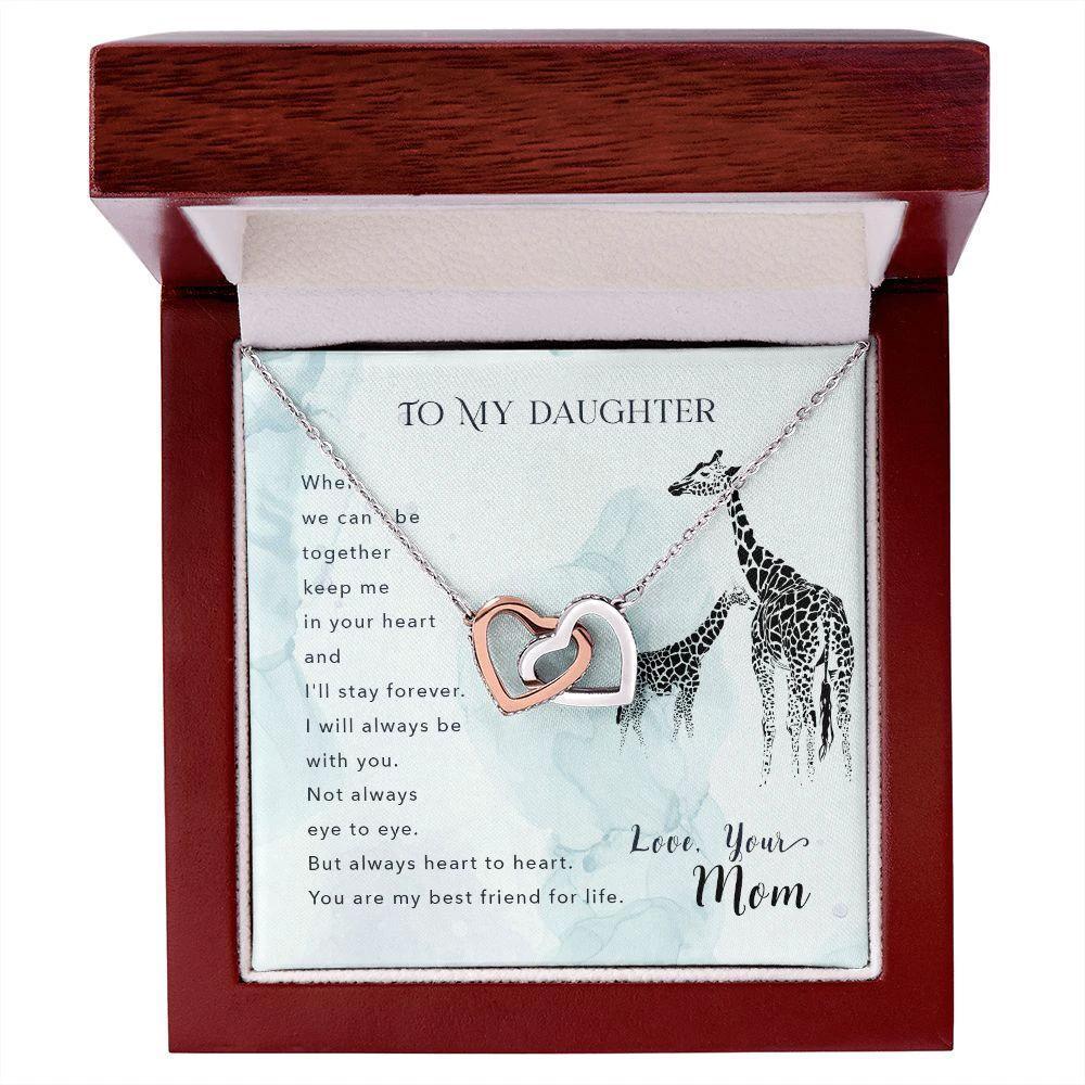 To My Daughter Best Friend for Life Interlocking Hearts Necklace