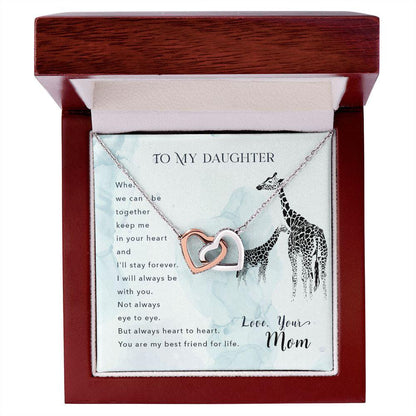 To My Daughter Best Friend for Life Interlocking Hearts Necklace - Mallard Moon Gift Shop