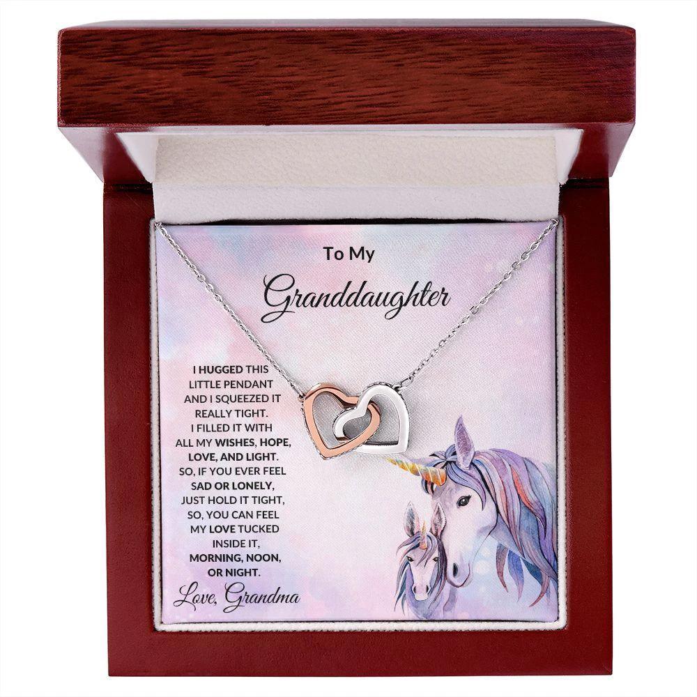 To My Granddaughter Love and Light Hearts Necklace