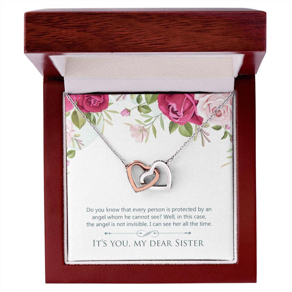 Gift for Sister Interlocking Hearts Necklace