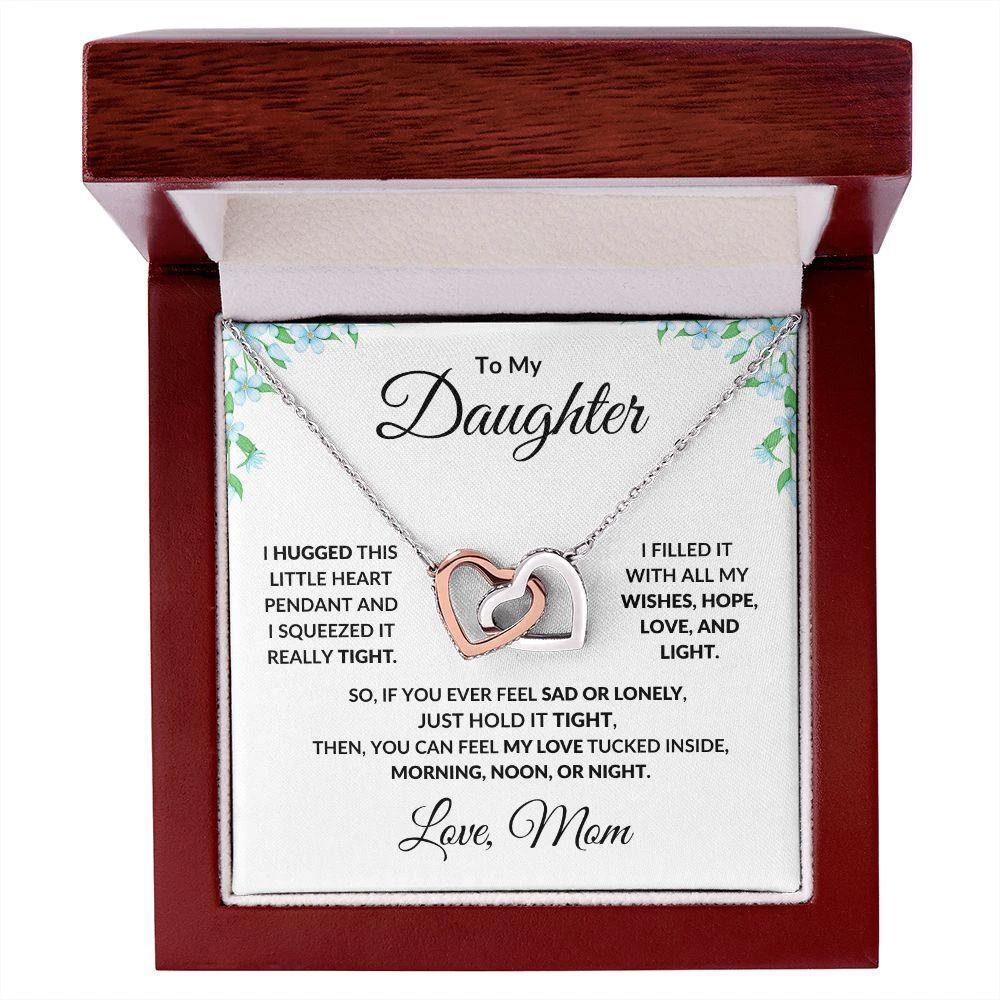 To My Daughter Interlocking Hearts Necklace