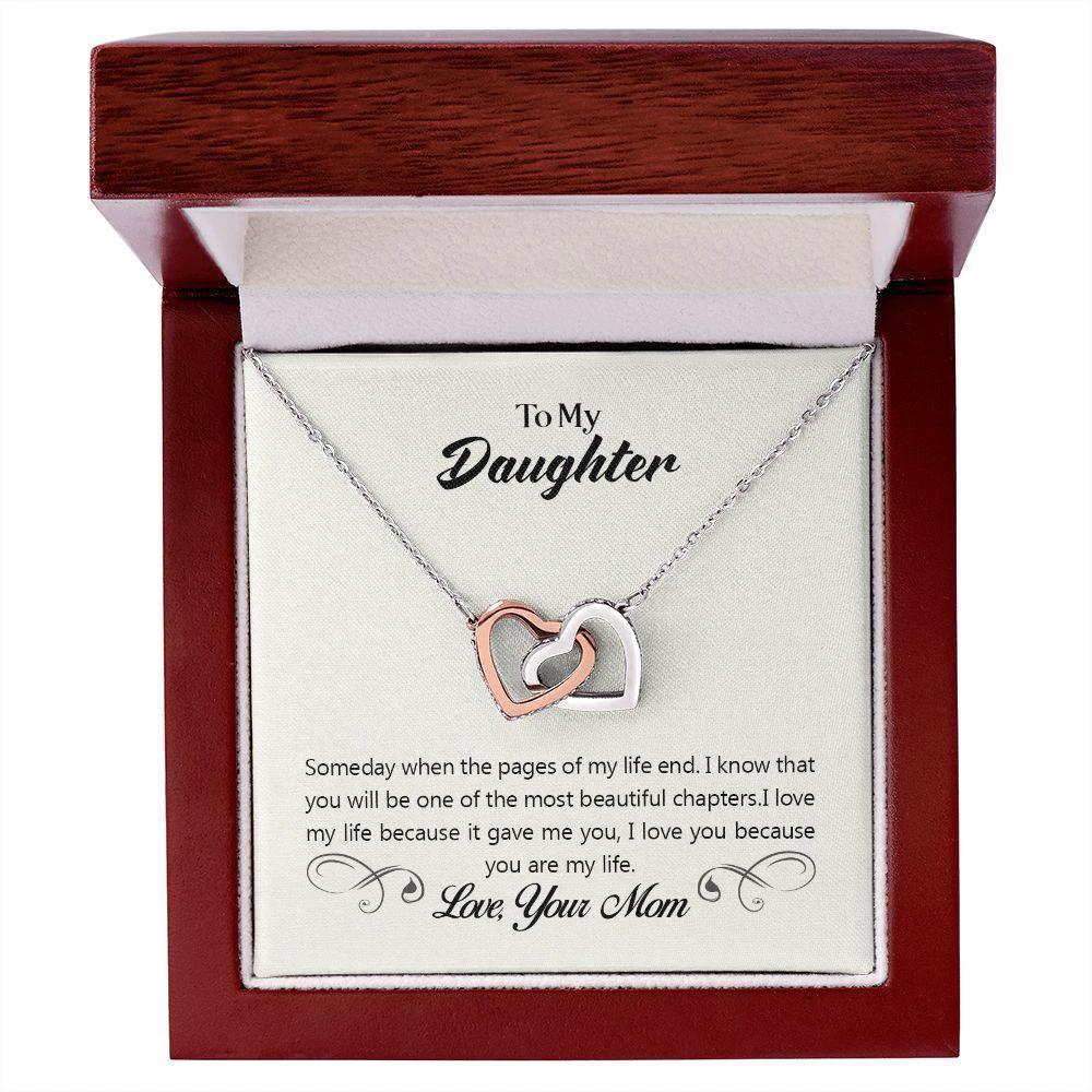 To My Daughter - Pages of Life - Interlocking Hearts Necklace