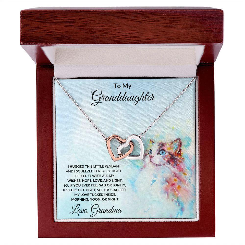 To My Granddaughter Hugs from Grandma Necklace