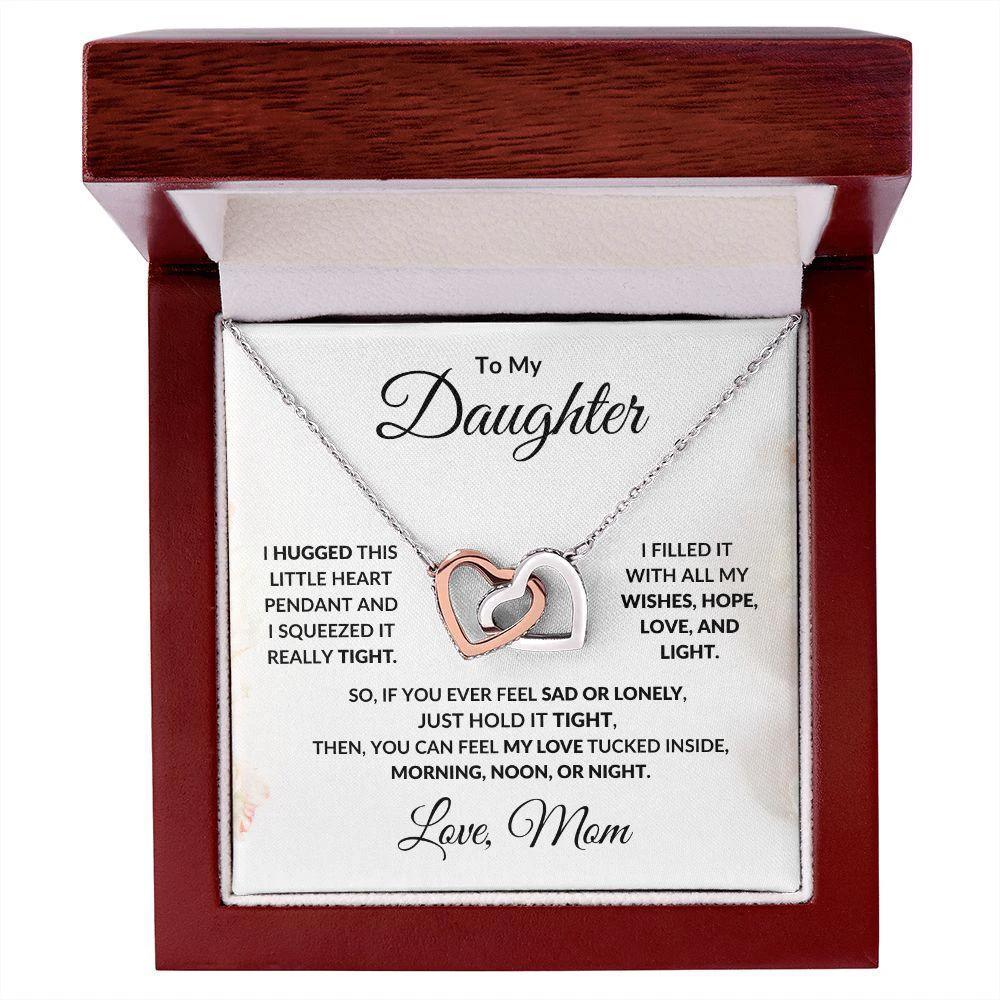 Gift for Young Daughter Hugs Interlocking Hearts Necklace