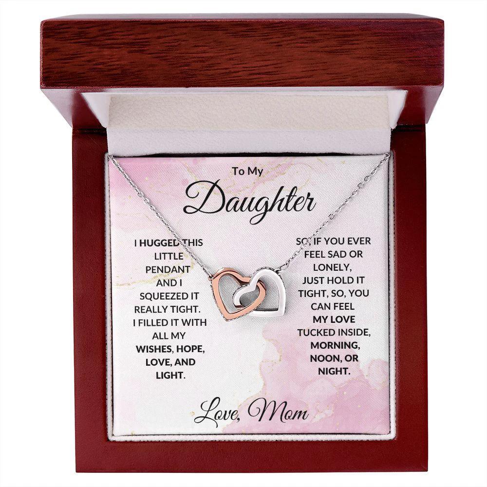 To My Daughter Wishes Interlocking Hearts Necklace