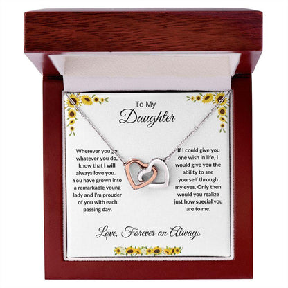 Daughter -Love Always - Interlocking Hearts Necklace - Mallard Moon Gift Shop