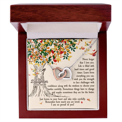 To My Daughter Never Forget That I Love You Interlocking Hearts Necklace - Mallard Moon Gift Shop