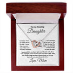 To My Amazing Daughter Interlocking Hearts Pendant Necklace with Personalized Message Card