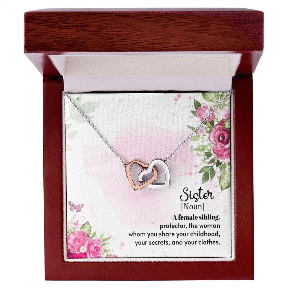 Gift for Sister Interlocking Hearts Necklace