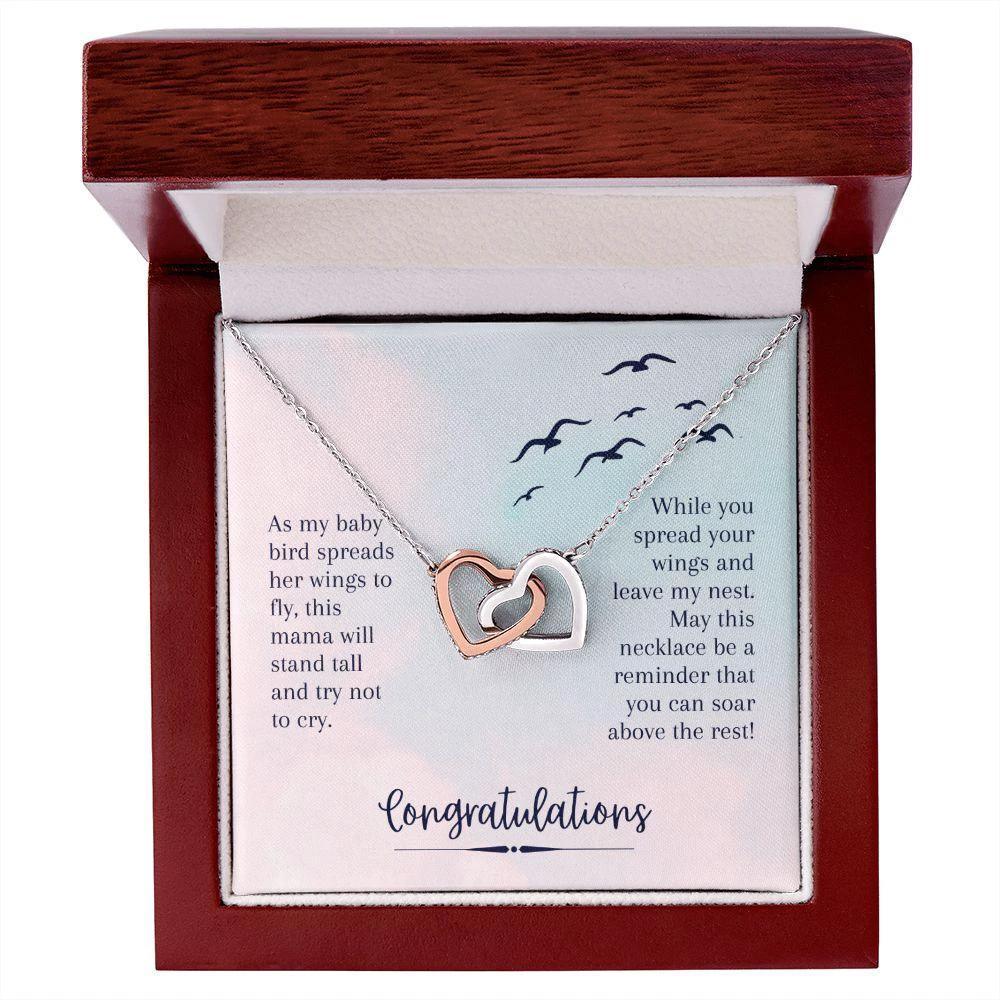 Graduation Gift - Soar Above the Rest Interlocking Hearts Necklace