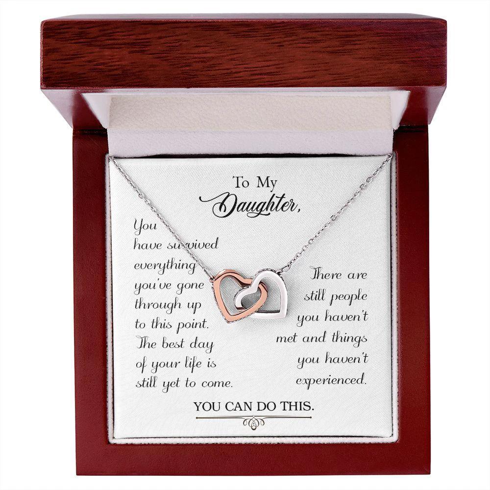 To my Daughter-You Can Do This - Interlocking Hearts Necklace