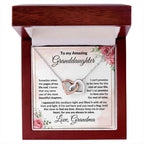 To My Amazing Granddaughter - I Promise to Love You - Interlocking Hearts Necklace with Gift Box