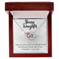 Gift for Bonus Daughter - Gift of Life - Interlocking Hearts Necklace Message Card Gift Box - Mallard Moon Gift Shop