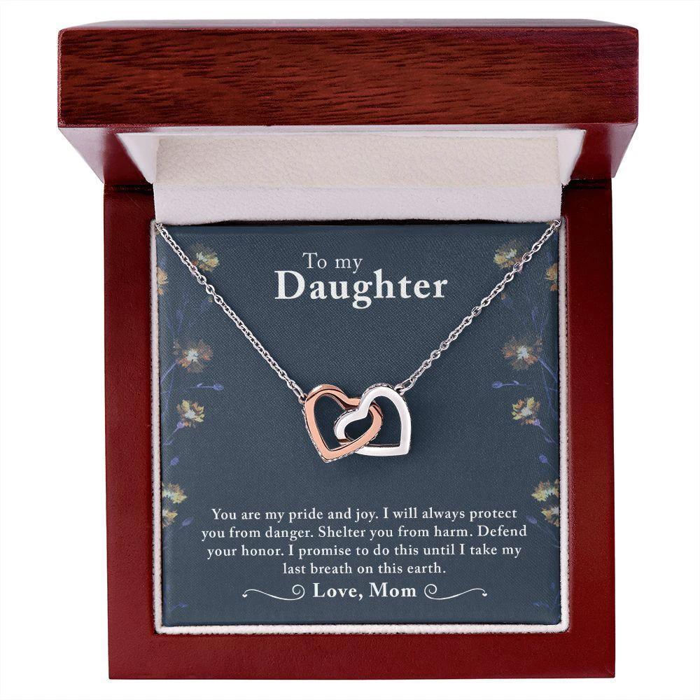 To My Daughter -You Are My Pride And Joy - Interlocking Hearts Necklace