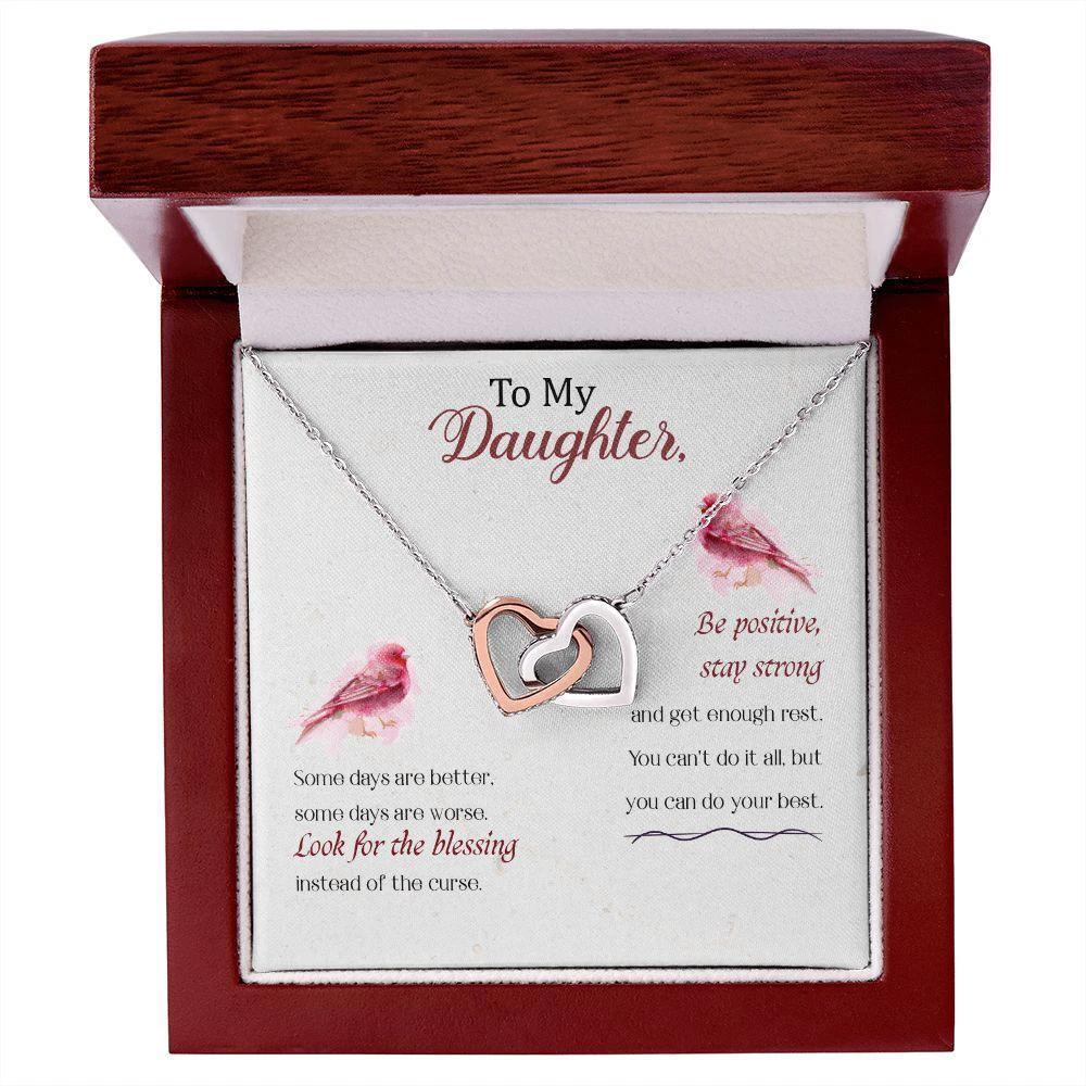 To My Daughter-Some Days Are Better Interlocking Hearts Necklace