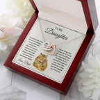 To My Daughter Joy of My Life Love Dad Interlocking Hearts Necklace