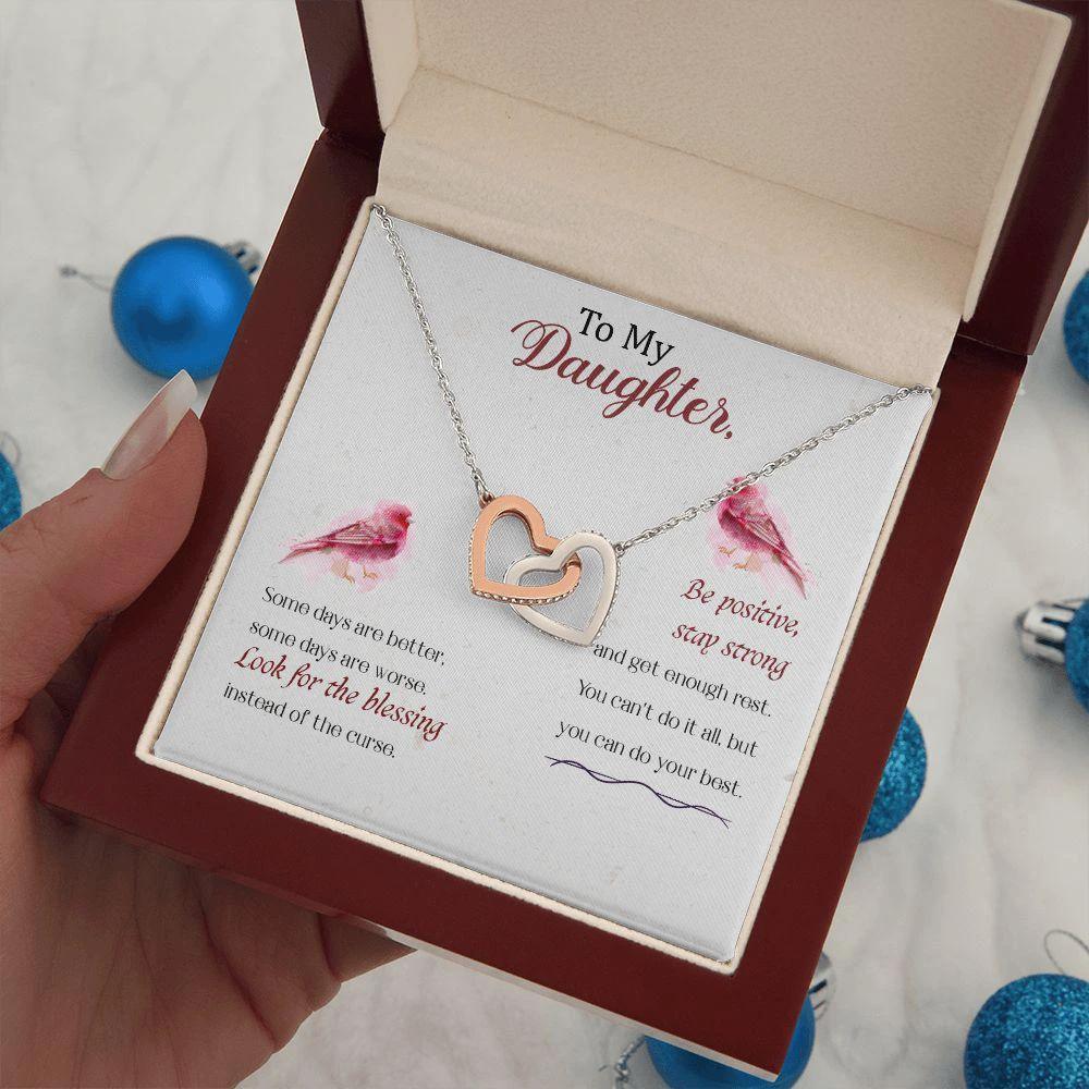 To My Daughter-Some Days Are Better Interlocking Hearts Necklace