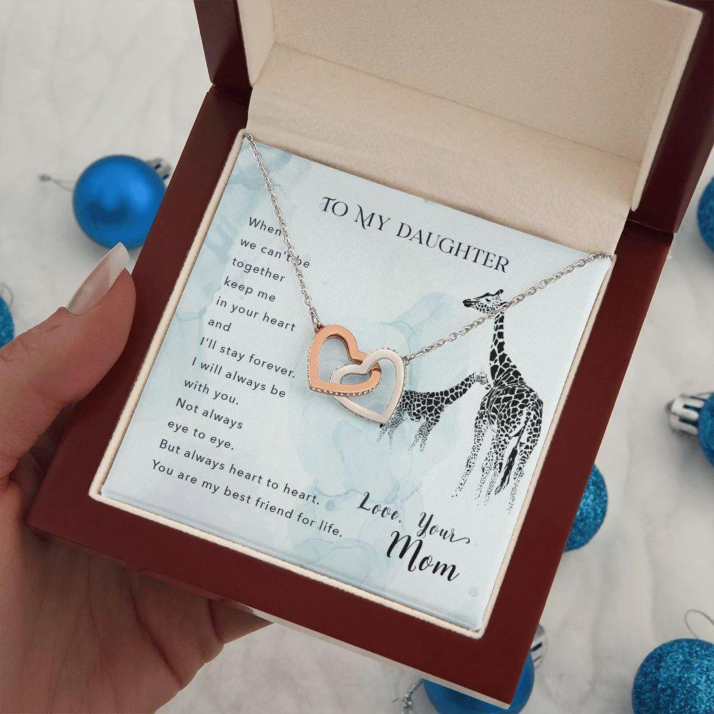 To My Daughter Best Friend for Life Interlocking Hearts Necklace