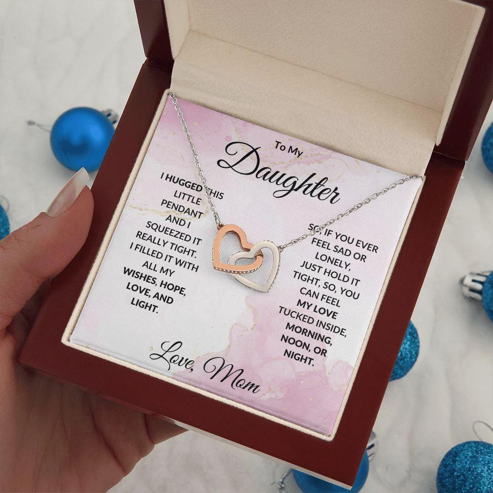 To My Daughter Wishes Interlocking Hearts Necklace
