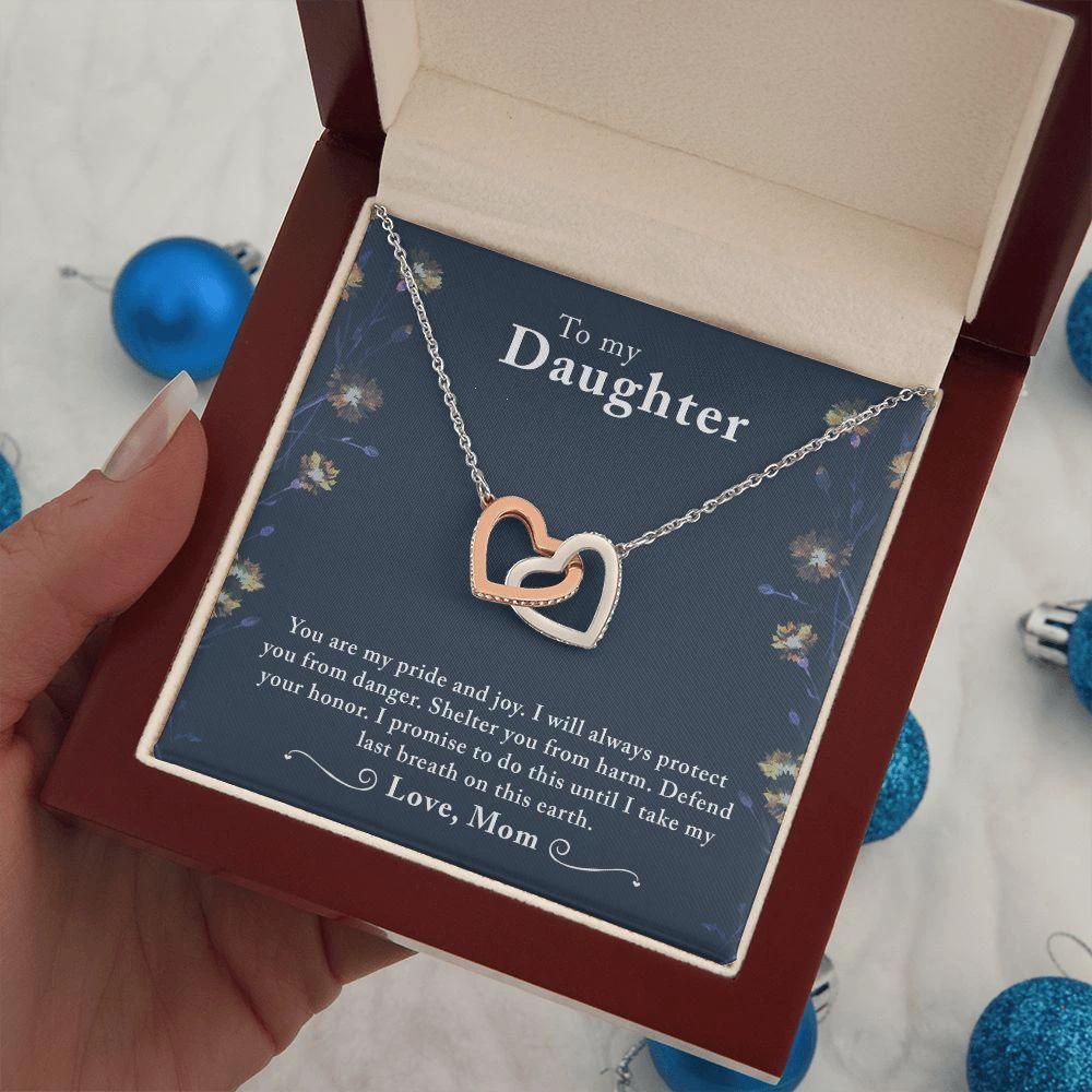 To My Daughter -You Are My Pride And Joy - Interlocking Hearts Necklace