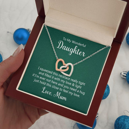 To My Wonderful Daughter Interlocking Hearts Necklace - Mallard Moon Gift Shop