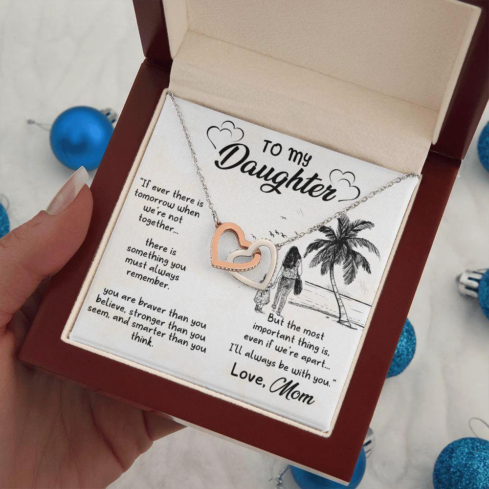 Gift for Daughter From Mom - I'll Always Be With You - Interlocking Hearts Necklace