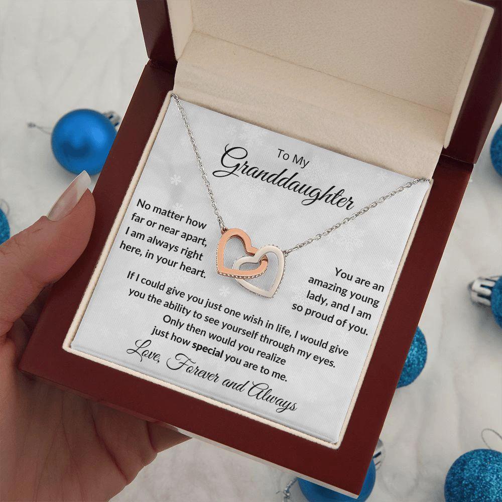 Gift for Granddaughter - Special to Me - Interlocking Hearts Necklace
