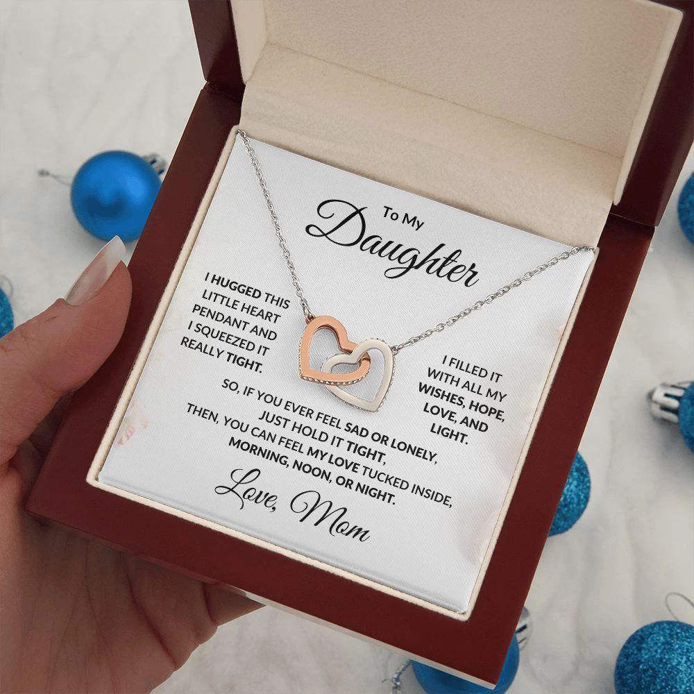 Gift for Young Daughter Hugs Interlocking Hearts Necklace