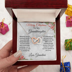 Christmas Gift for Granddaughter Interlocking Hearts Pendant Necklace