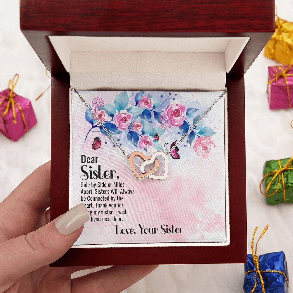 Dear Sister Interlocking Hearts Necklace