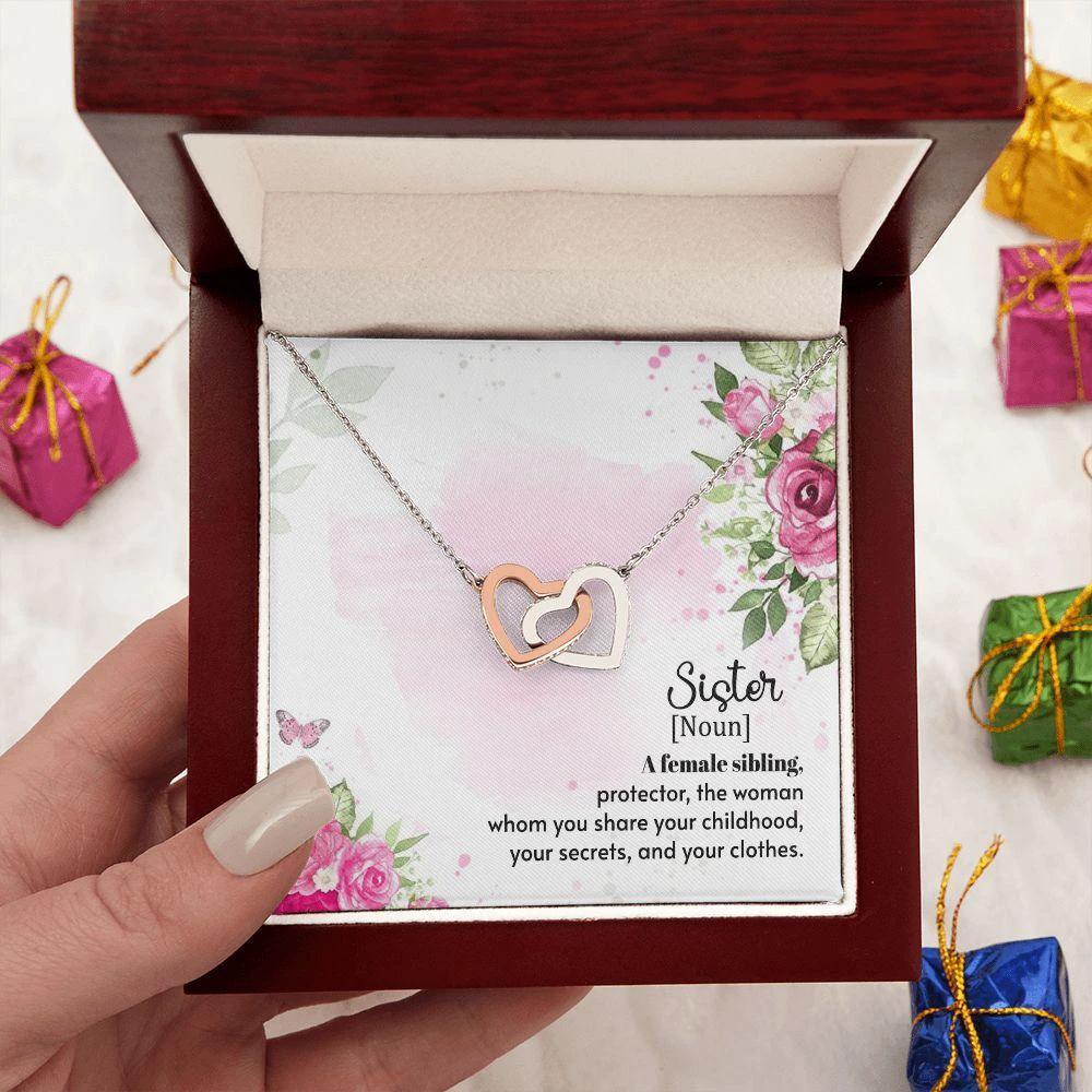 Gift for Sister Interlocking Hearts Necklace